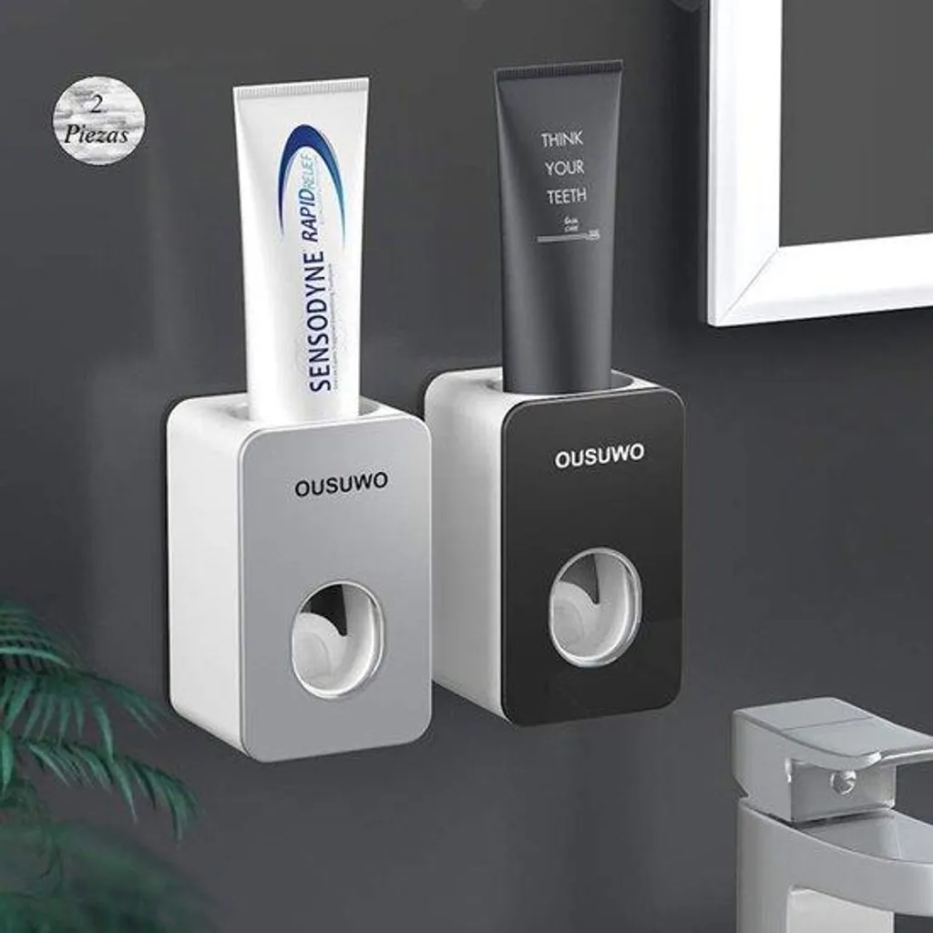 Distributeur de dentifrice automatique fini le gaspillage lot de 2 mural