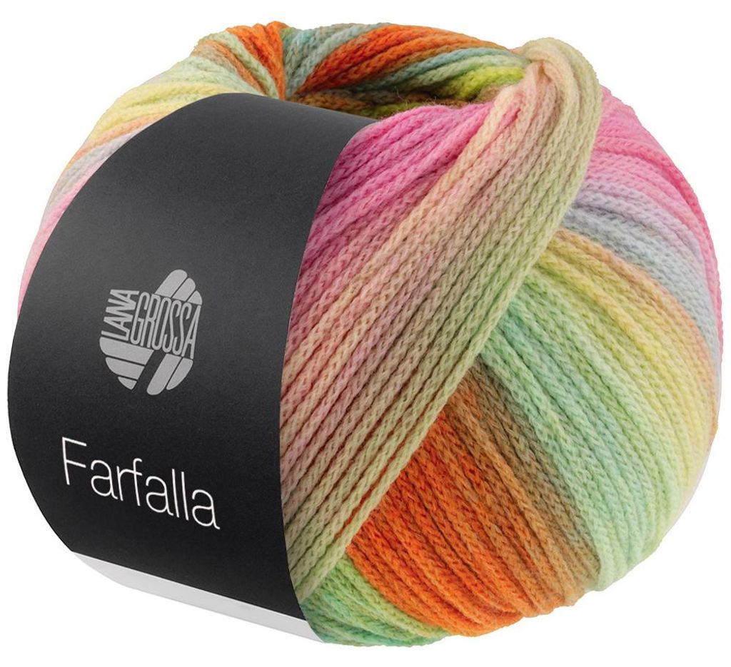 Lana Grossa - Farfalla 0005 apricot, orange, pink, rosa, Produktbild 