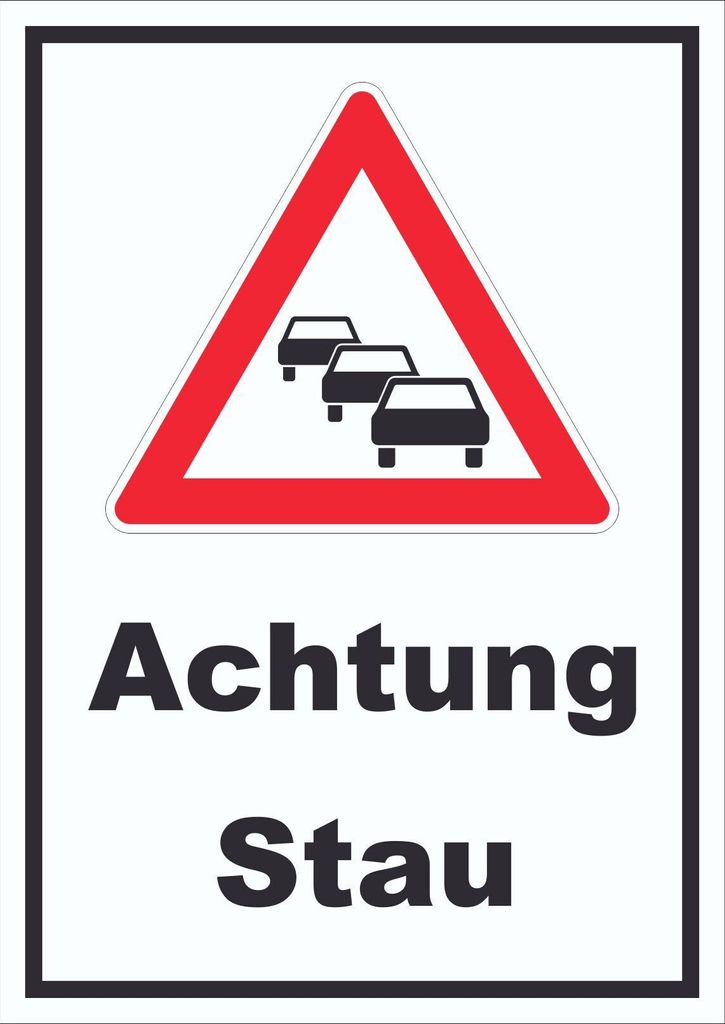 Schild Achtung Stau A5 (148x210mm)