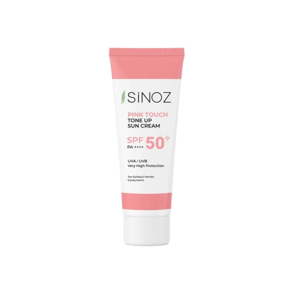 Sinoz Pink Touch Tone-Up Sonnencreme Gesicht SPF 50+ UVA/UVB, rosiger Finish, 50 ml