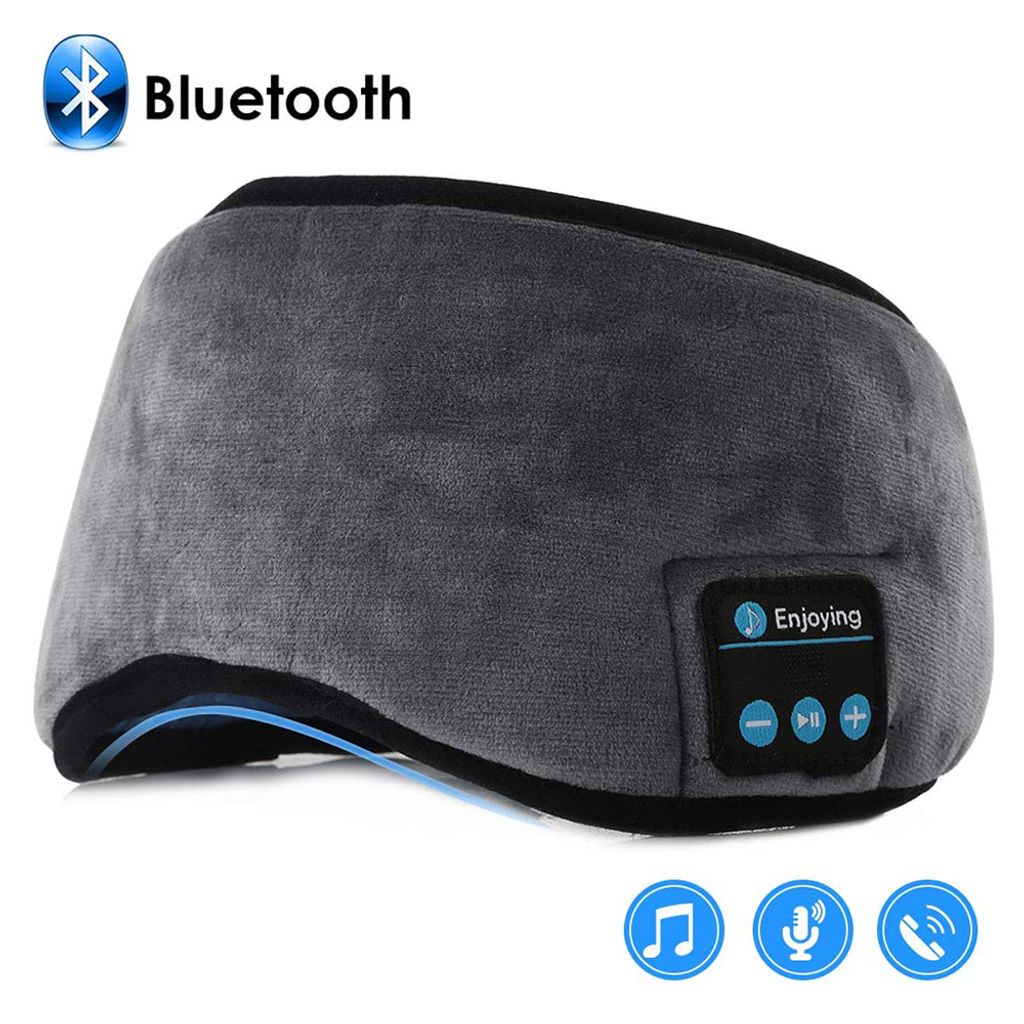 Bluetooth Schlaf Headset,Bluetooth 5.0 Stirnband-Kopfhörer,Musik-Stirnband-Kopfhörer mit ultradünnen Stereo-Lautsprechern Schlafmaske Weiche Stirnband-Sport-Kopfhörer zum Schlafen,Laufen,Yoga 