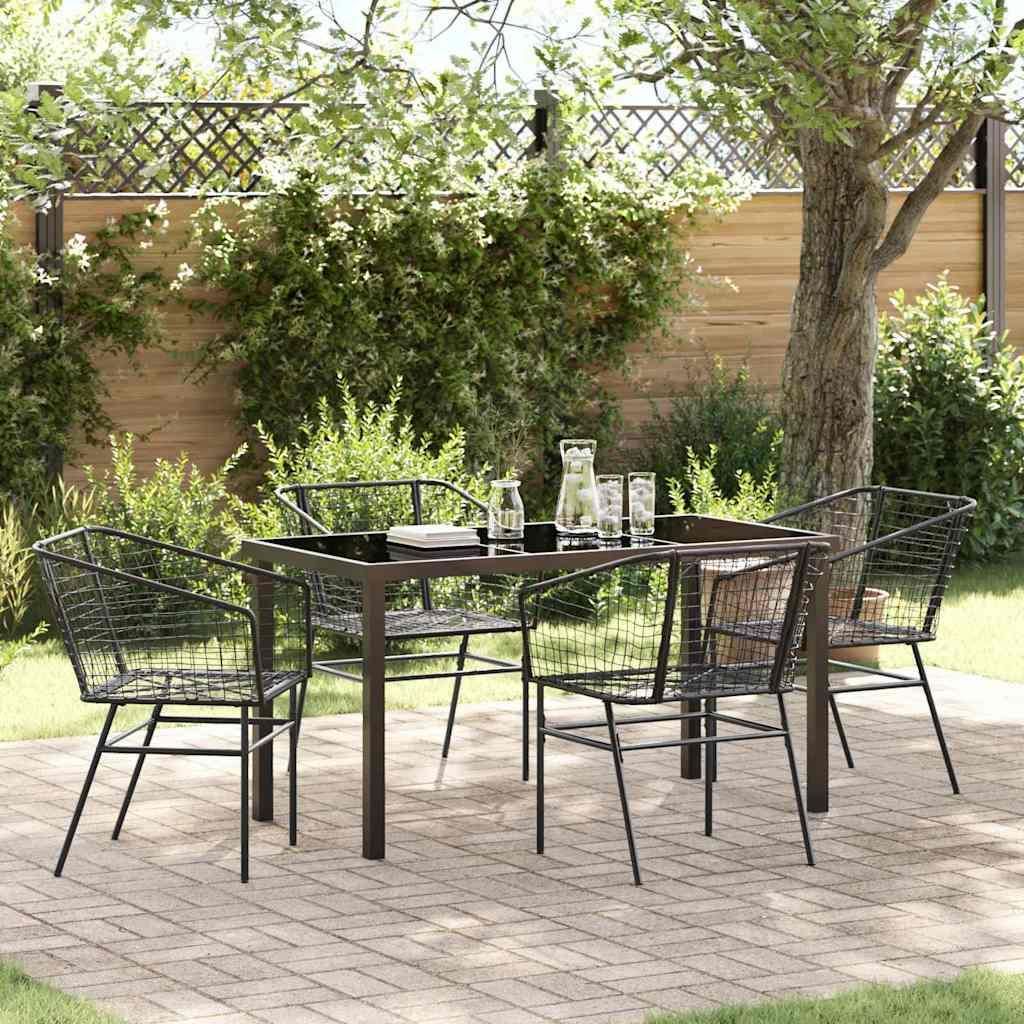 Maison Exclusive - Garten Essgruppe 5 pcs Schwarz Poly-Rattan