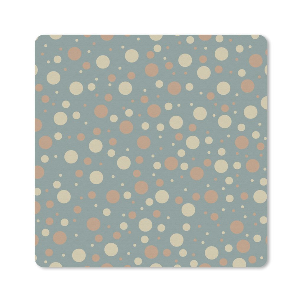 MuchoWow Mauspad Mousepad Polka dots - Muster - Grau 20x20 cm - Mousepads - Maus Mat - Pad - Mausunterlage - Desk Mat - Bureauartikeln