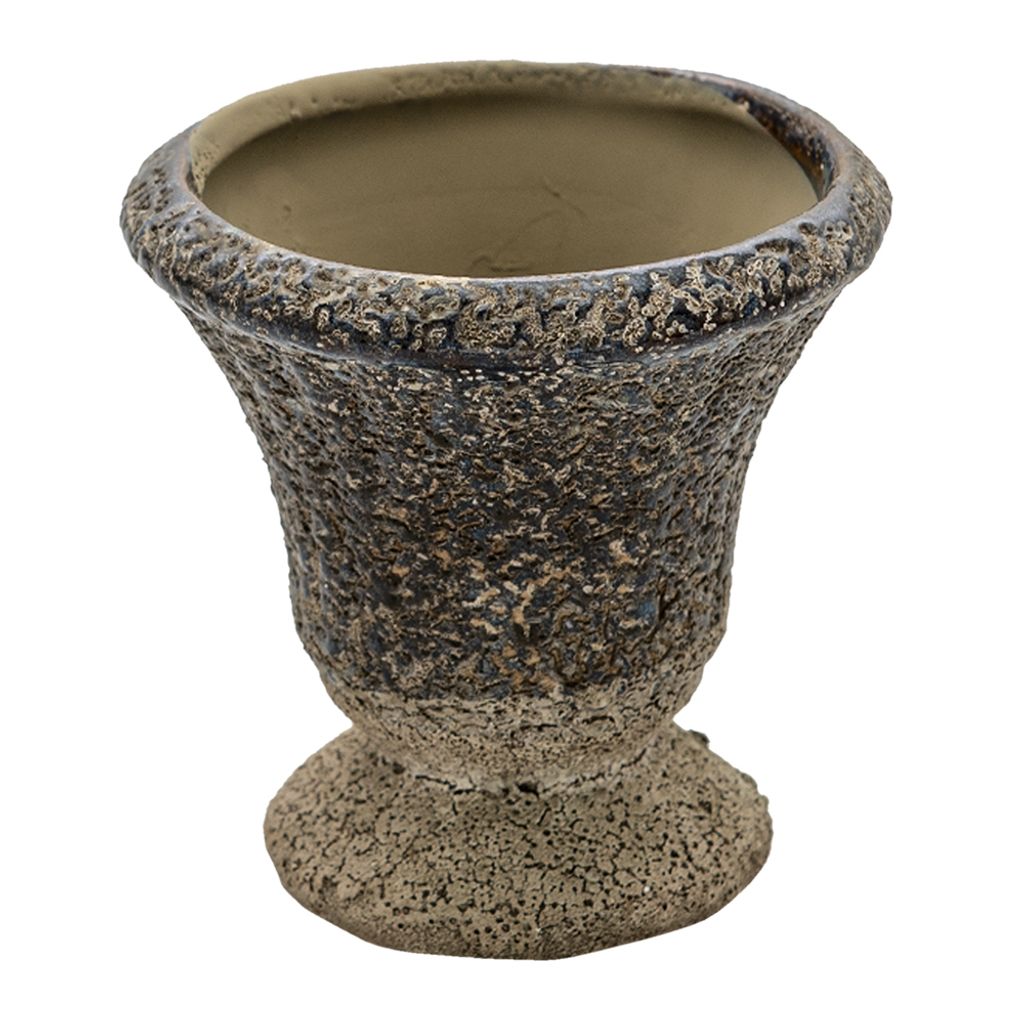 Clayre & Eef Blumentopf 9 cm Grau Keramik Rund