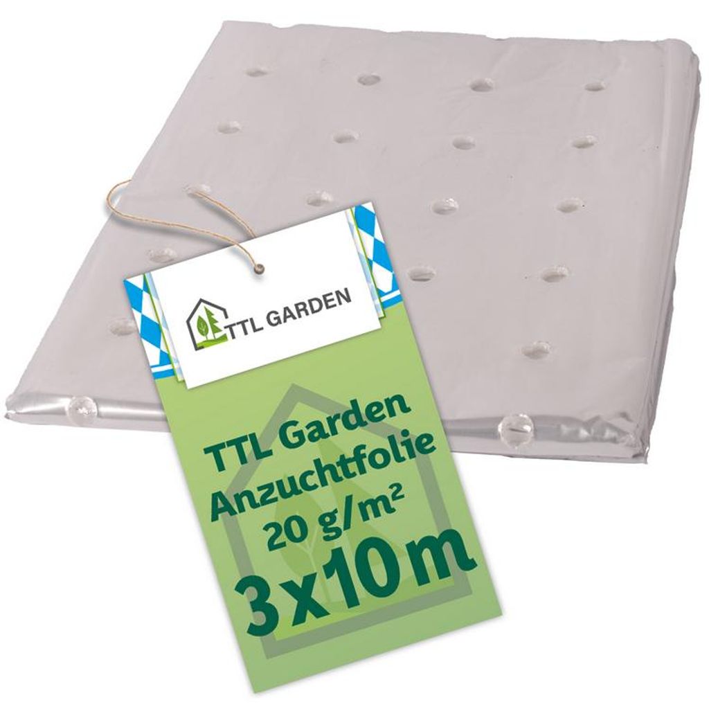 TTL GARDEN PE Frühbeetfolie 10x3m gelocht 20g/m² Produktbild 