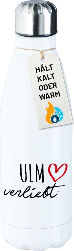 Huuraa Trinkflasche Ulm verliebt 500ml White Edelstahl Wasserflasche Trinkflasche Geschenkidee