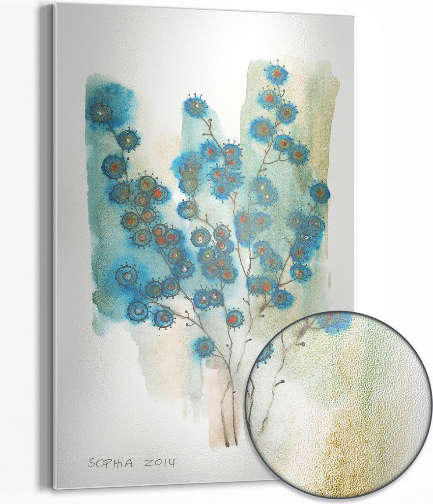 DEQOART Magnettafel Metall 60x90 cm 'Fine Art 'magic blossom'' Whiteboard Pinnwand Büro
