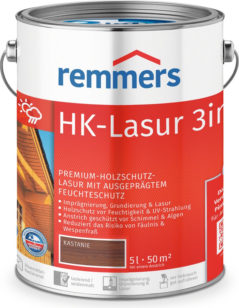 Remmers HK-Lasur 3in1 kastanie (RC-555) 5 l, Holzlasur Produktbild 