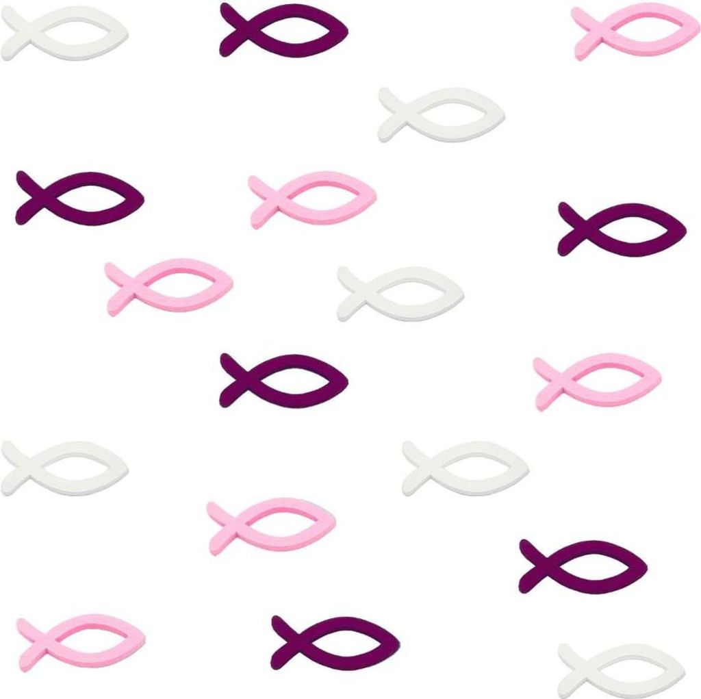 Oblique Unique 18 Holz Fische Streudeko Taufe Kommunion Konfirmation - Echtholz Mix