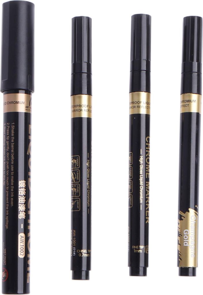 Metallische Stifte,Metallic Stifte Set Golden,Permanentmarker,Ausbesserungs-Reparatur Lackstift, Goldstift wasserfest für Färbung des Modells,Gra...