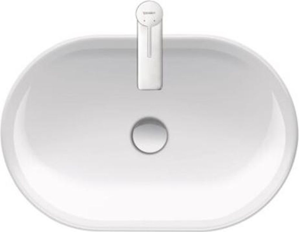 DU Aufsatzbecken D-Neo 600mm, oval weiß, o.ÜL, o.HLB, Bef.inkl.