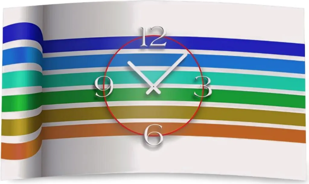 Horloge murale silencieuse moderne fini le tic-tac avec design bleu vert