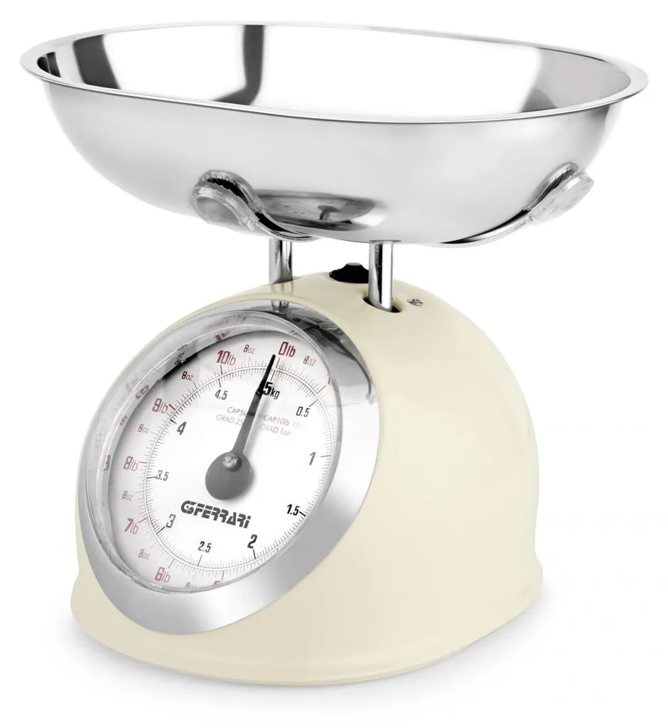 Balance de Cuisine G3 Ferrari Aska - Pesée Précise 5kg et Bol Amovible Beige