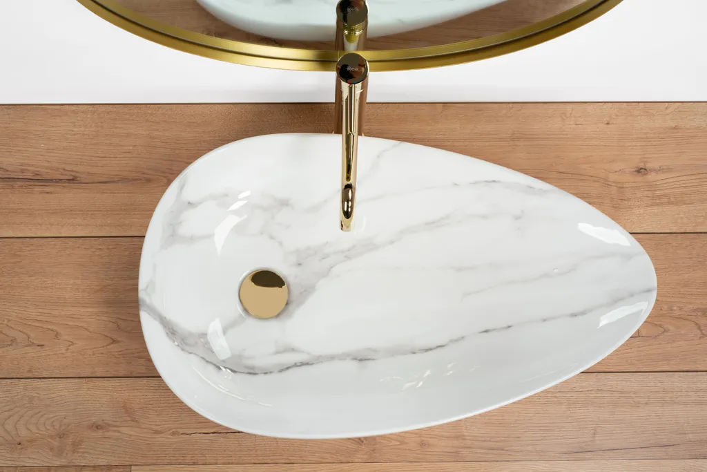 Lavabo Appoggio 65cm Rea Greta Bianco: Resistente e Facile da Pulire - 7
