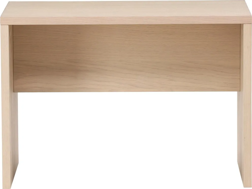 Bout de canapé en bois blanchi table d'appoint ronde JUNI