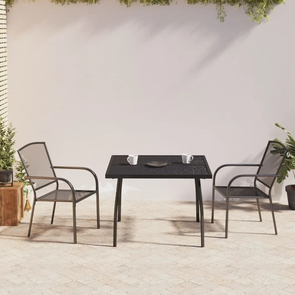 ZMH Ensemble de jardin 3 pièces Anthracite en Acier pour Petit Balcon