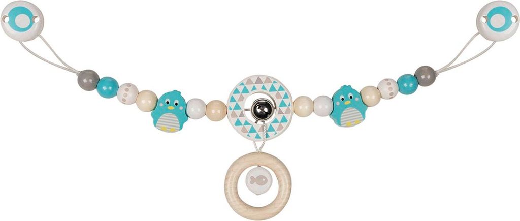 Goki Kinderwagenkette Pinguin mit Clips, Kinderwagen, Holz