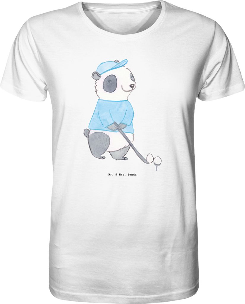Mr. & Mrs. Panda Tshirt Panda Golfen Größe S - Weiß - Geschenk, Print-T-Shirt, Herren-T-Shirt, Golfplatz, T-Shirt Herren, Golf spielen, Oberteil...
