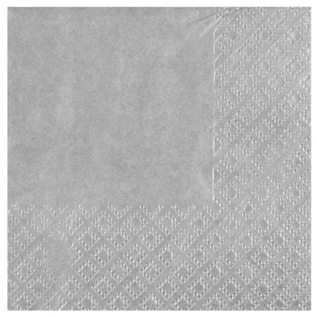 25 Cocktail-Servietten silber