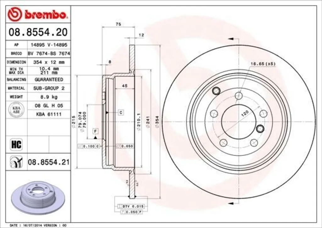 Disque de frein Brembo pour Range Rover III L322 idéal pour remorquage OE