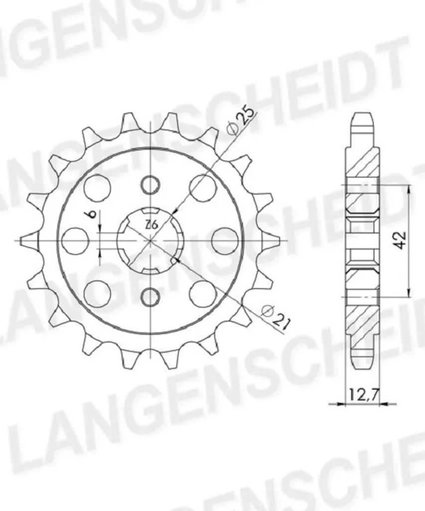 Pignon de Sortie de Boîte 17 Dents Pas 530 pour Moto de Grosse Cylindrée