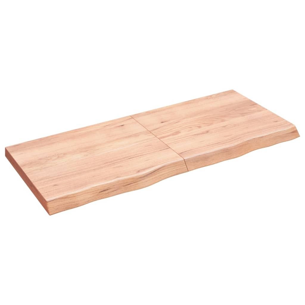 The Living Store Wandregal Hellbraun 140x60x(2-6) cm Massivholz Eiche Behandelt