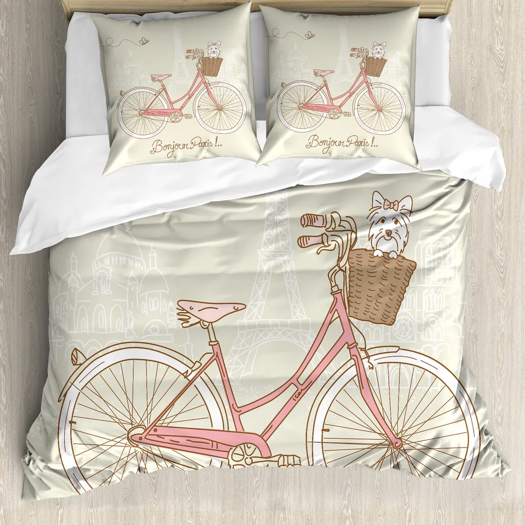 Copripiumino 200x200 Parigi & Cani Abakuhaus - Stile Corallo e Sicurezza