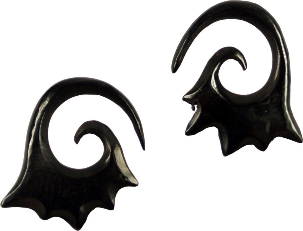 Horn Ohrring, Plug, Dehnungsspirale, Piercing - Modell 7, Braun, 2,5*2*0,5 cm, Ohrringe + Ohrstecker Modeschmuck