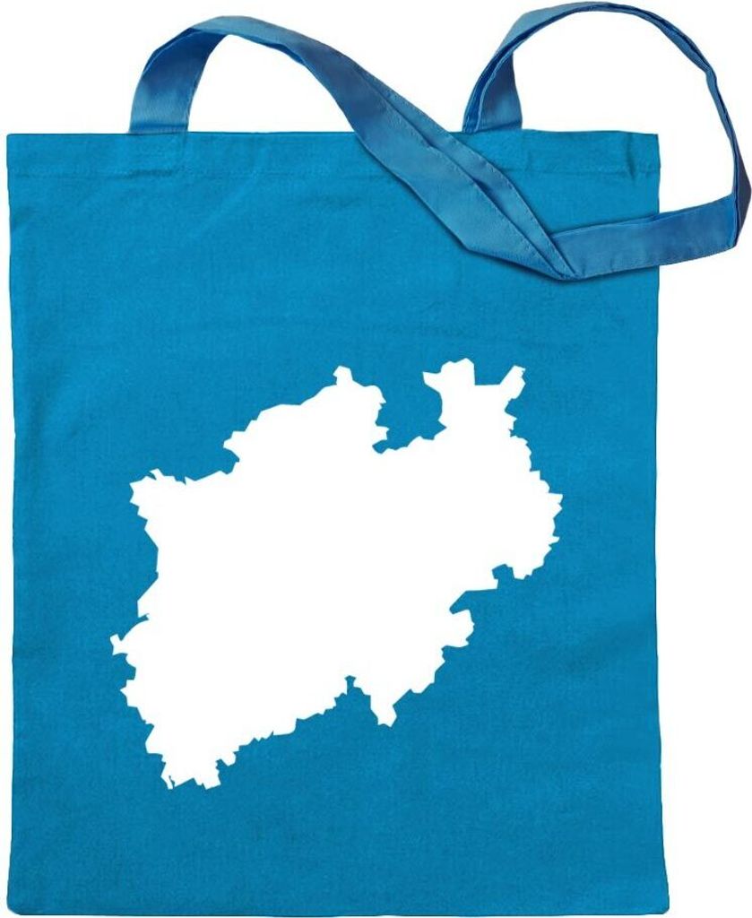 Kiwistar - Baumwolltasche - hellblau - Nordrhein - Westfalen Silhouette - Tragetasche Stoffbeutel Umhängetasche Langer Henkel