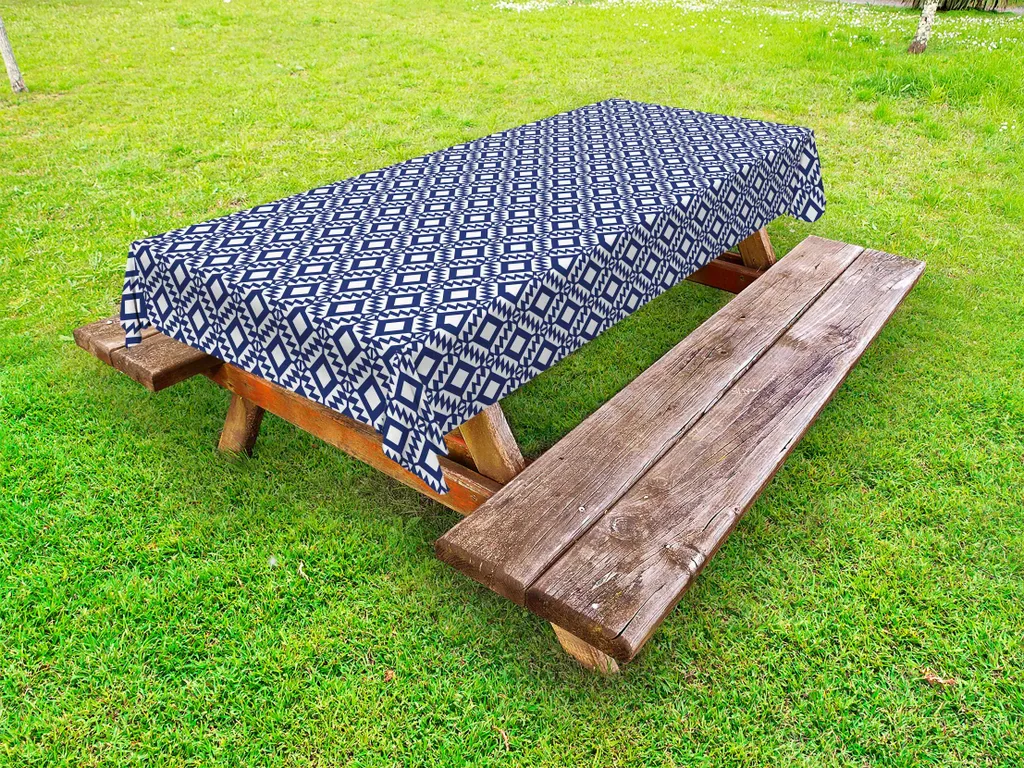 Tovaglia Etnica Blu Scuro ABAKUHAUS - Arredo Outdoor 145x305 cm