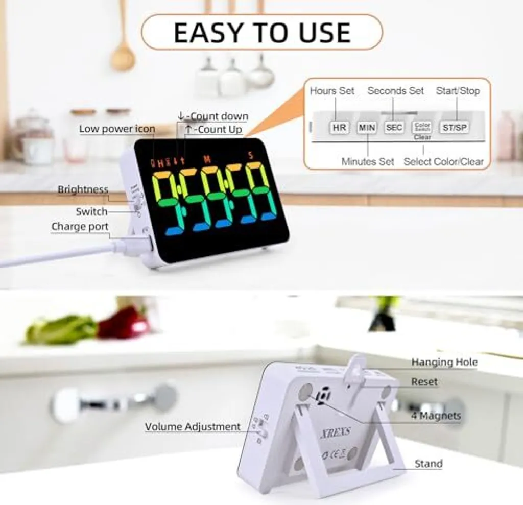 Xrexs LED Timer RGB: 10 Colori e Display 5" - Offerta Limitata - 5