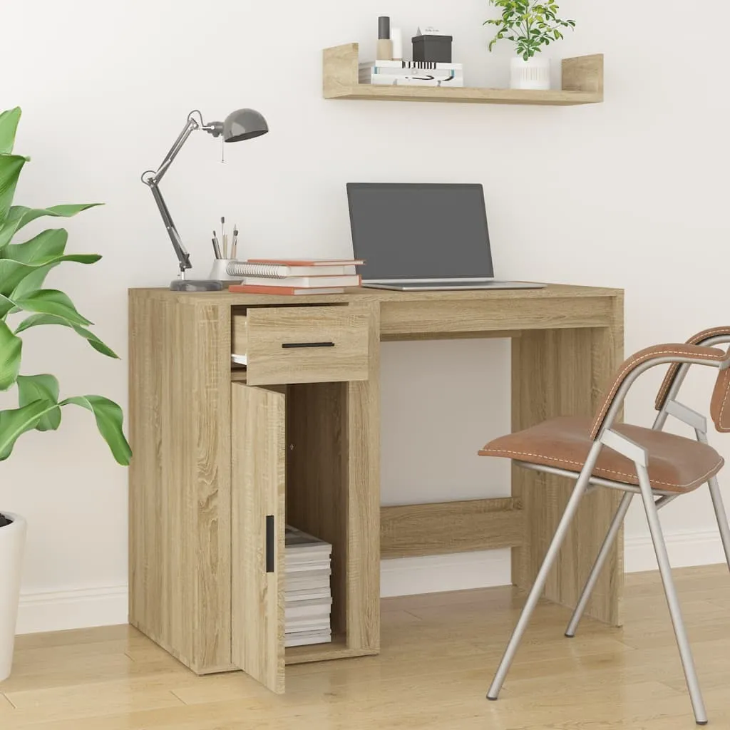 Scrivania PC 100x49x75 cm Rovere Sonoma - Workstation The Living Store