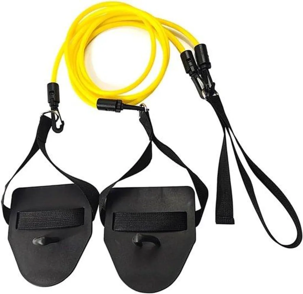 Corde de Résistance Natation 20 lb Jaune avec Palmes Ergonomiques
