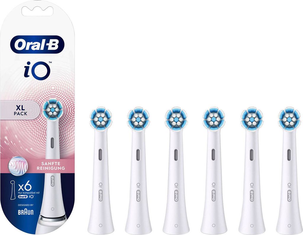 Oral-B iO Sanfte Reinigung Aufsteckbürsten 6 Stk. Produktbild 