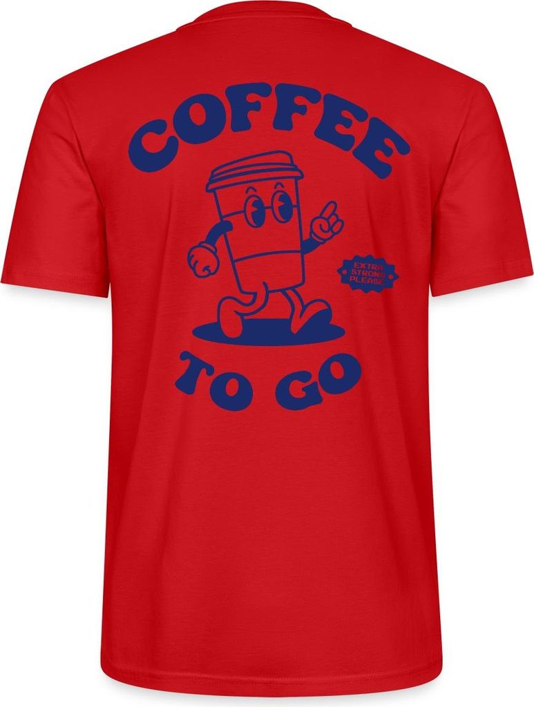 Spreadshirt Coffee To Go Illustration Retro Uni Bio T-Shirt, XS, Rot