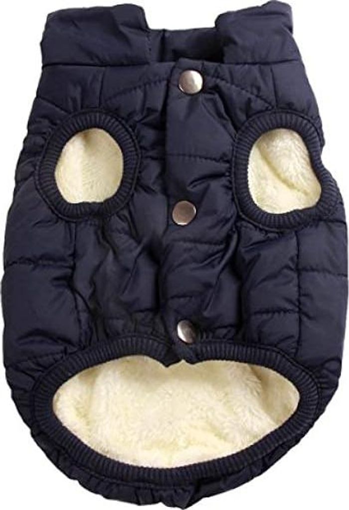 Mit Fleece gefütterte Hundejacke mit 2 Schichten von , sehr warm für den Winter und kaltes Wetter, extraweiche, winddichte Hundeweste(L, blau)