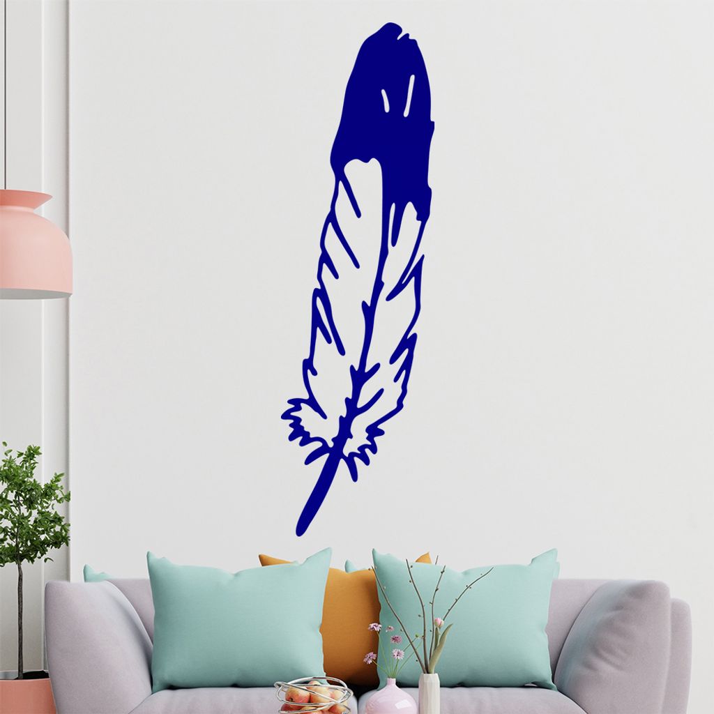KIWISTAR Feder - Frieden Indianer Schmuck Vogel Wandtattoo in 6 Größen - Wandaufkleber Wall Sticker - Dekoration, Küche, Wohnzimmer, Schlafzimme...