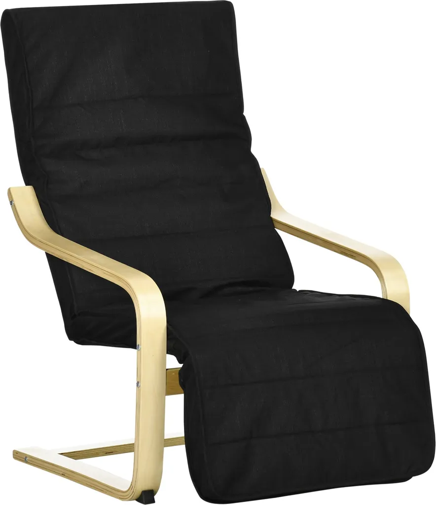 Fauteuil de repos idéal pour la lecture avec fonction bascule et noir
