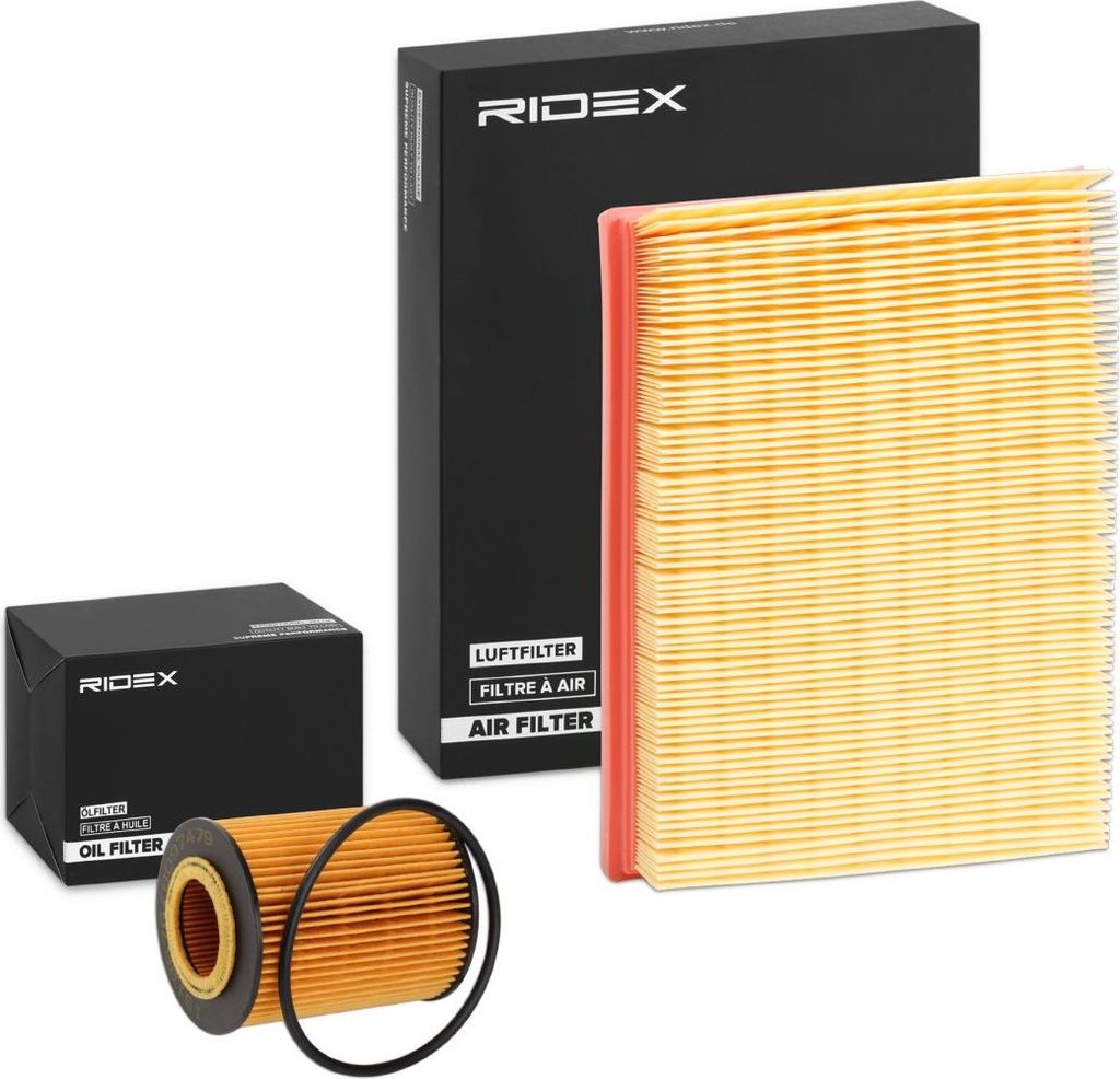 RIDEX Filterset Inspektionspaket Filtersatz für VW GOLF VI (5K1) Passat Variant (3C5) passend für MERCEDES-BENZ C-Klasse Limousine (W203) SL (R107)