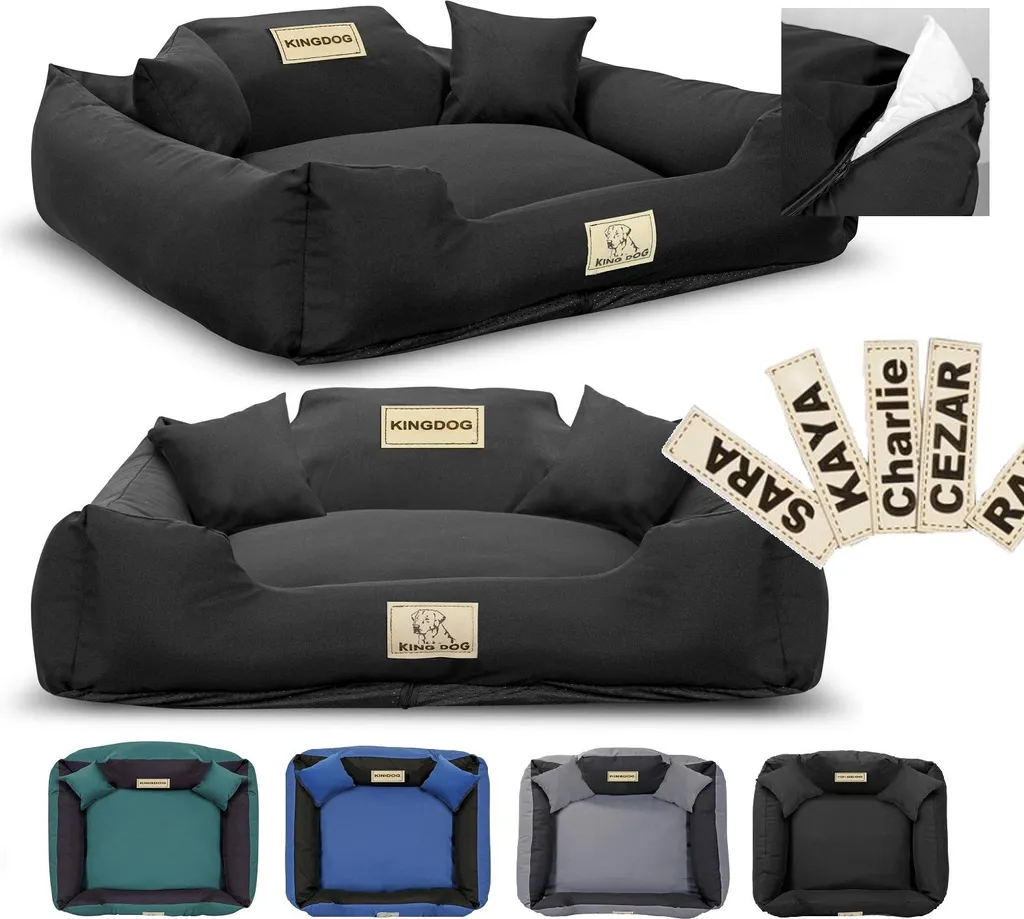 Cuccia KINGDOG MM43 75x65 cm Nera | Lavabile e Personalizzata