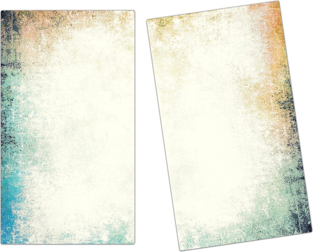 Spritzschutz Herdabdeckplatte Schneidebrett aus Glas Grunge Wand 2-Teilig (60x52cm)