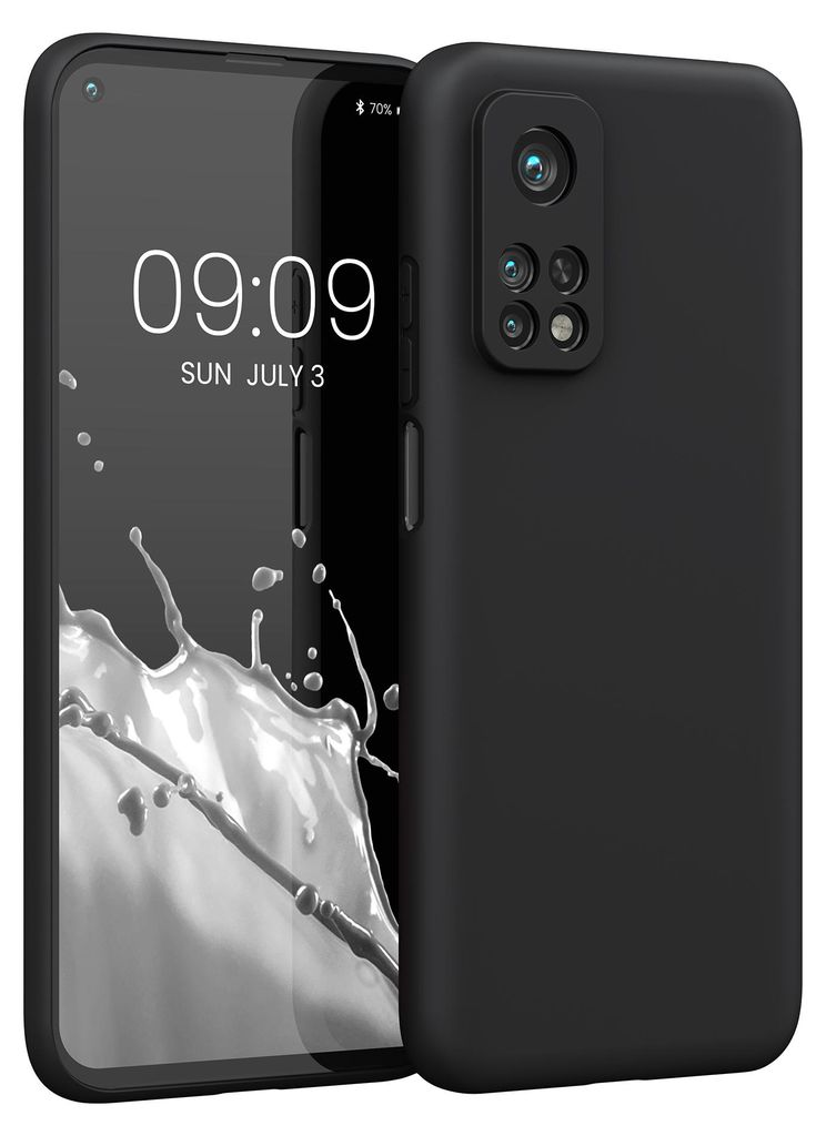 kwmobile Handyhülle für Xiaomi Mi 10T / Mi 10T Pro Hülle - TPU Case - Kabelloses Laden - Schutzhülle Cover in Schwarz matt