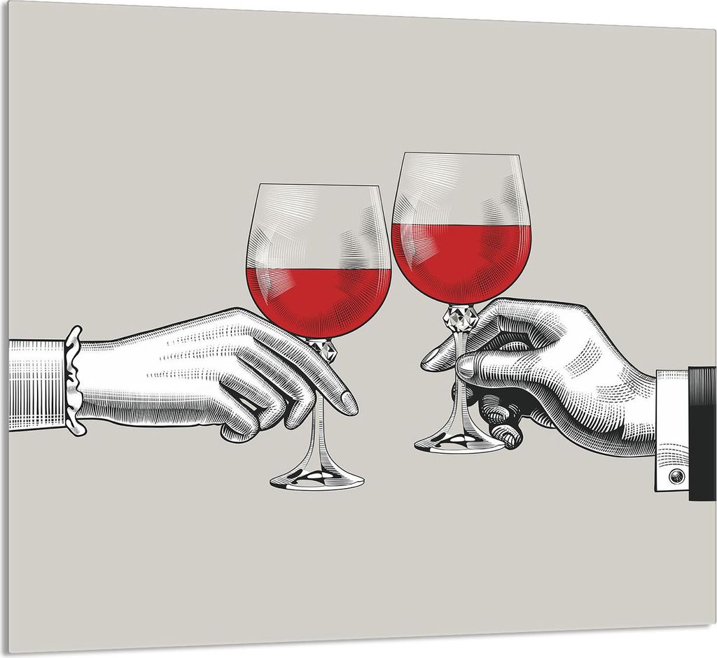 GLASPLATTE FÜR KÜCHE 65x60 Wein