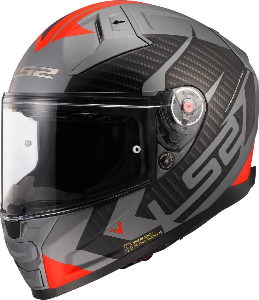 LS2 FF811 VECTOR II SPLITTER Integralhelm L in rot/grau