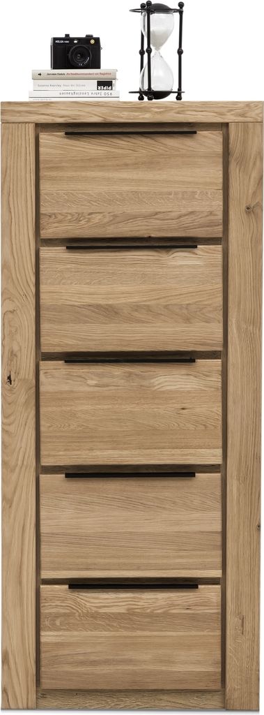 Kommode >Greta< in Eiche Nachbildung, Eiche teilmassiv - 60x141x40cm (BxHxT)
