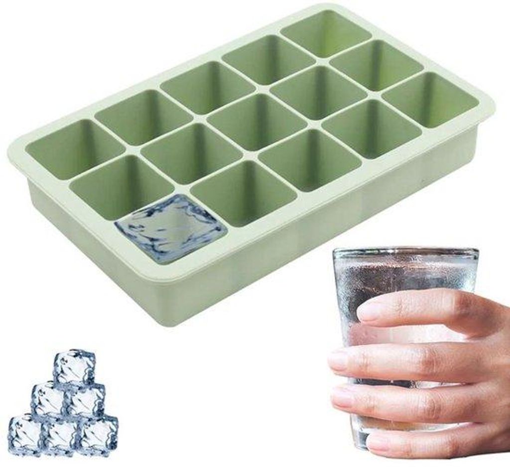 Silikon-Eiswürfel in Form mit Deckel, 15-Stück, für Cocktails, Weine, Früchte, Fruchtsäfte, Eis und Getränke.