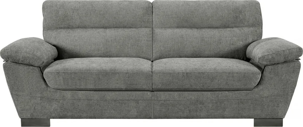 Canapé fixe en tissu Dallas gris 3 places - Dimensions 210 x 88 x 90 cm
