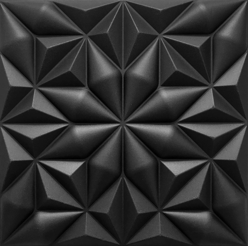 DECCART | 3D Wandpaneele & Deckenpaneele ONYX | Dekorative Schaumstoff-Kasetondecken | Schwarz | SET 32 x 50x50cm | 8 m² |