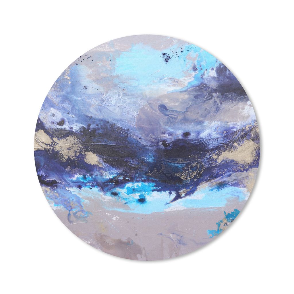 MuchoWow Mauspad Mousepad Blau - Grau - Kunst - Abstrakt - Farbe 50x50 cm - Mousepads - Maus Mat - Pad - Mausunterlage - Vinyl