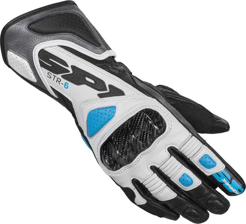 Gants de moto Spidi STR-6 pour femmes Noir Blanc Bleu Taille XS Sport
